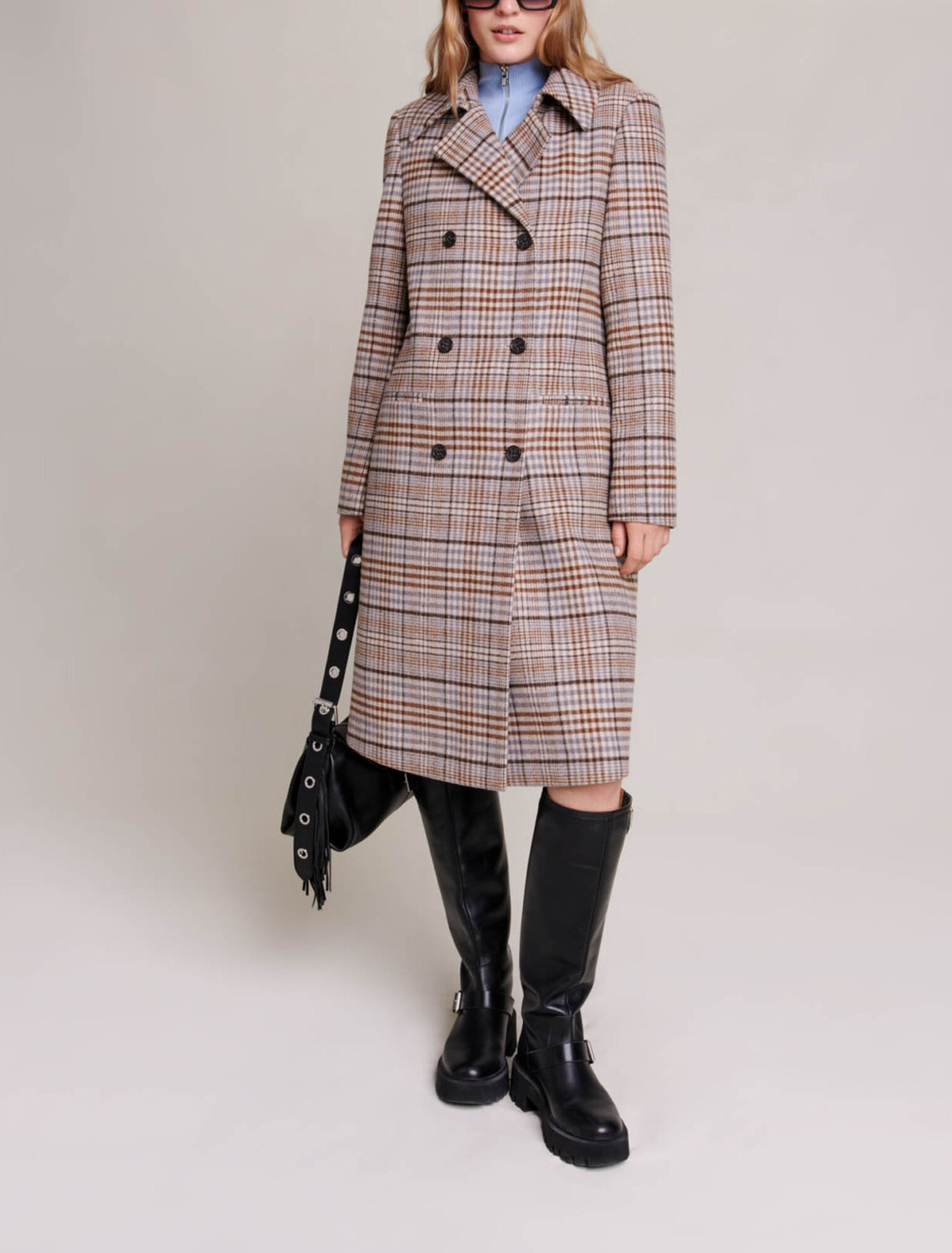 Cappotto lungo a scacchi