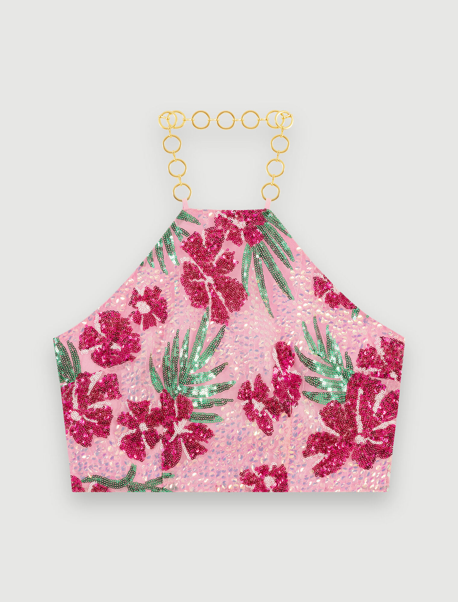 Top con paillettes ibiscus