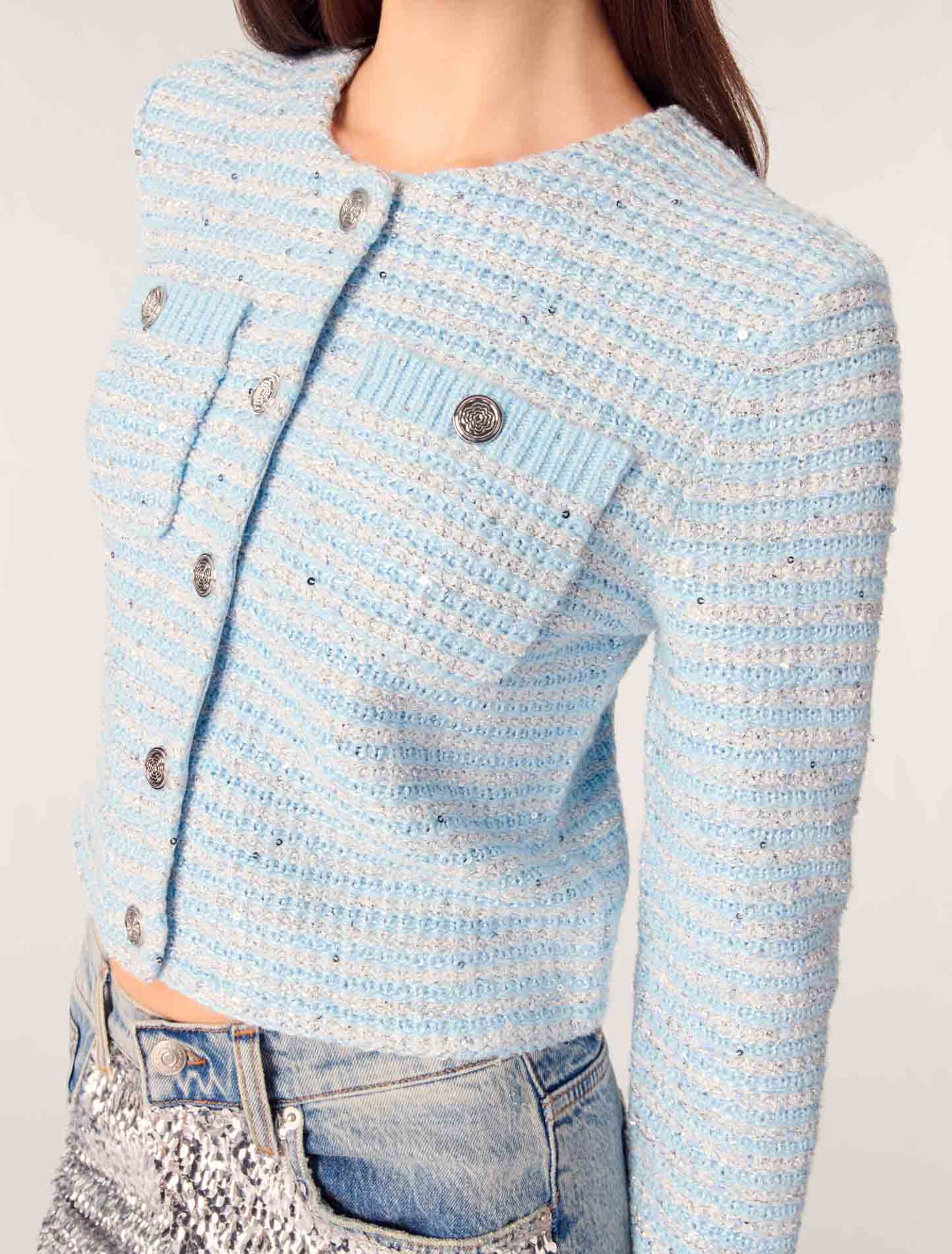 Cardigan con lustrini