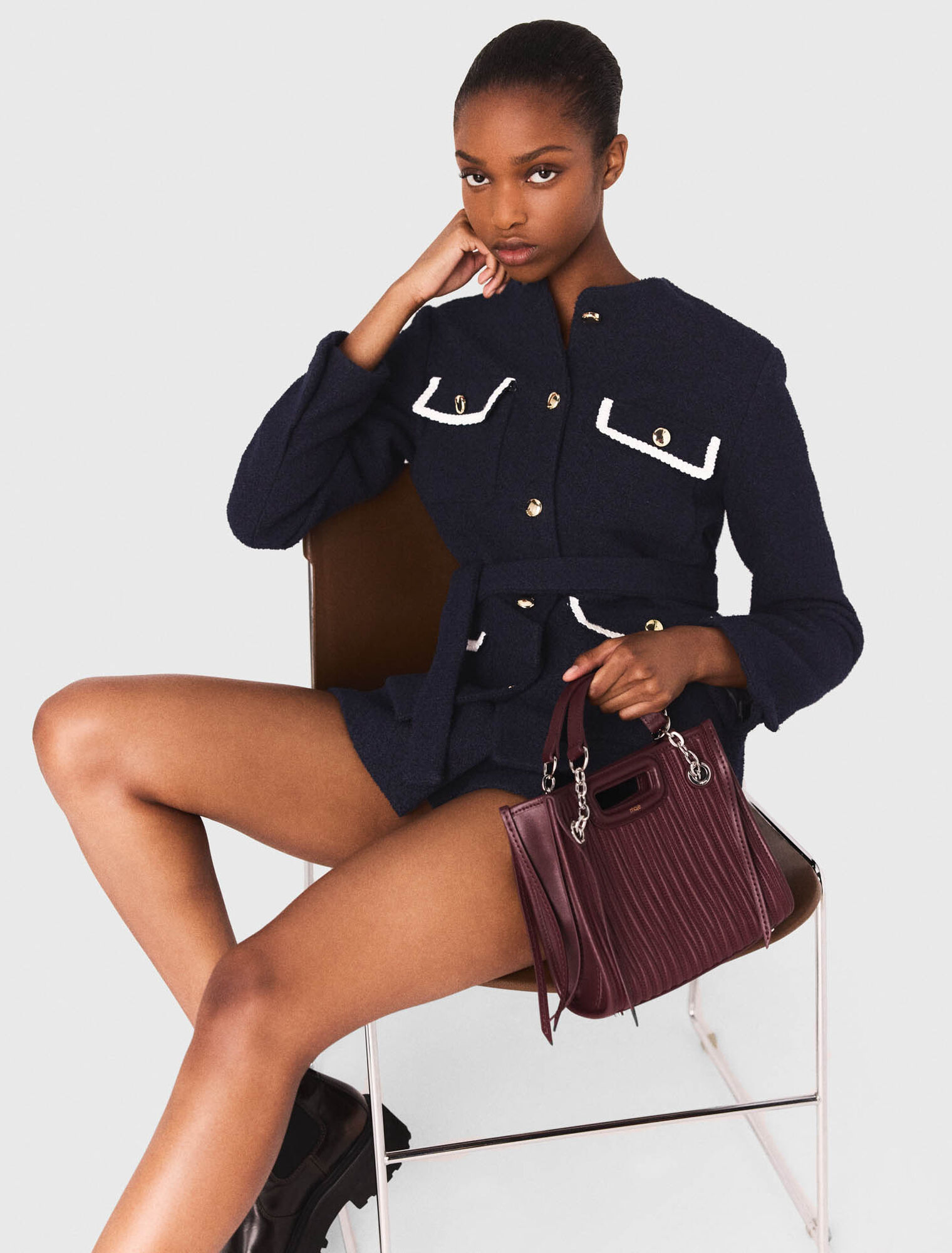 Giacca con 4 tasche in tweed