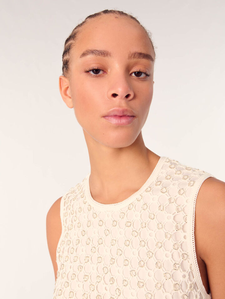 Top in crochet con perline