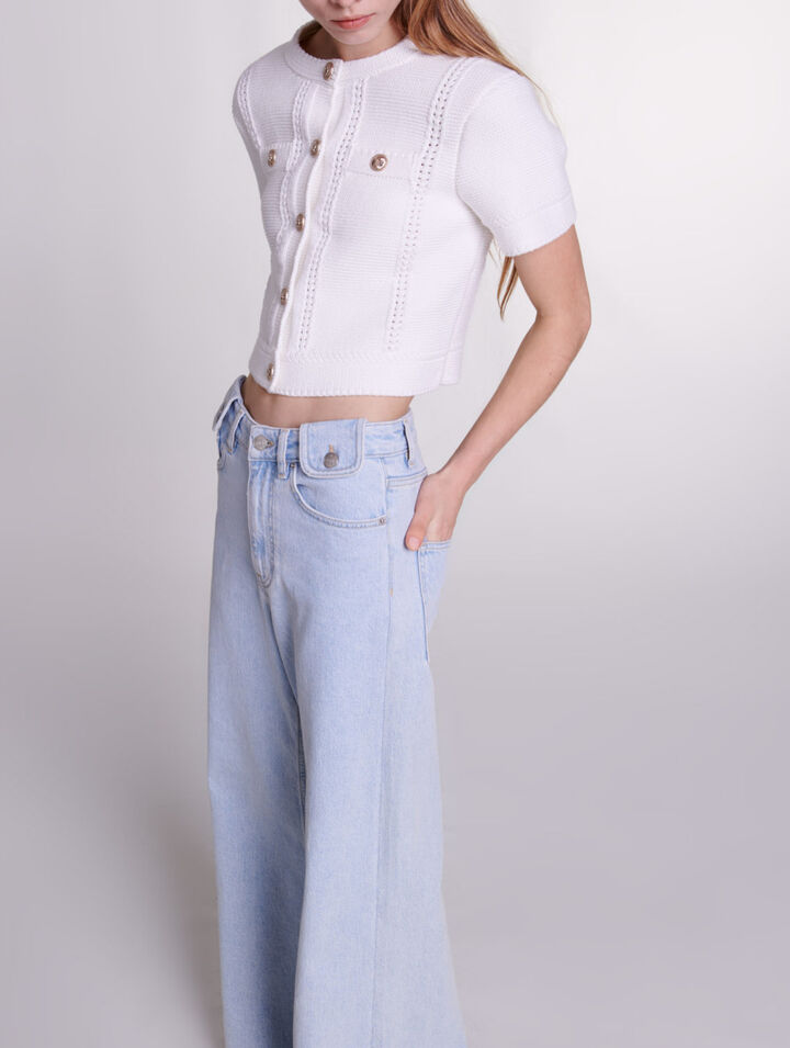 Cardigan in maglia a maniche corte