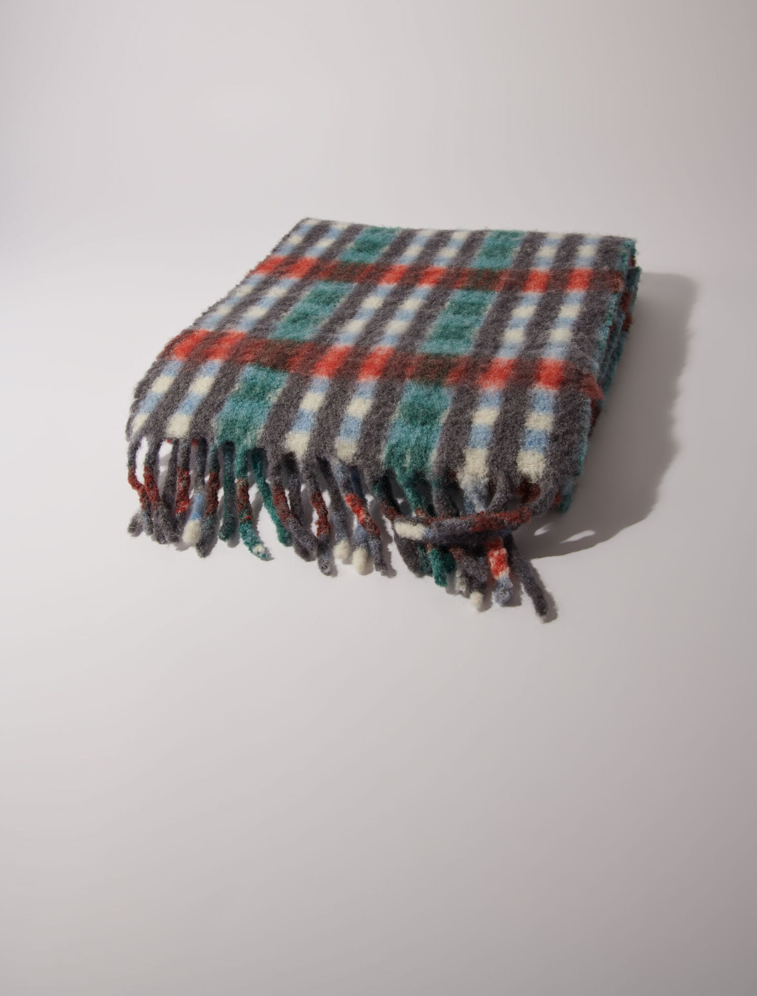 Sciarpa a quadri in misto alpaca