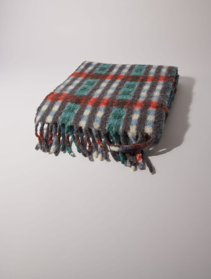 Sciarpa a quadri in misto alpaca