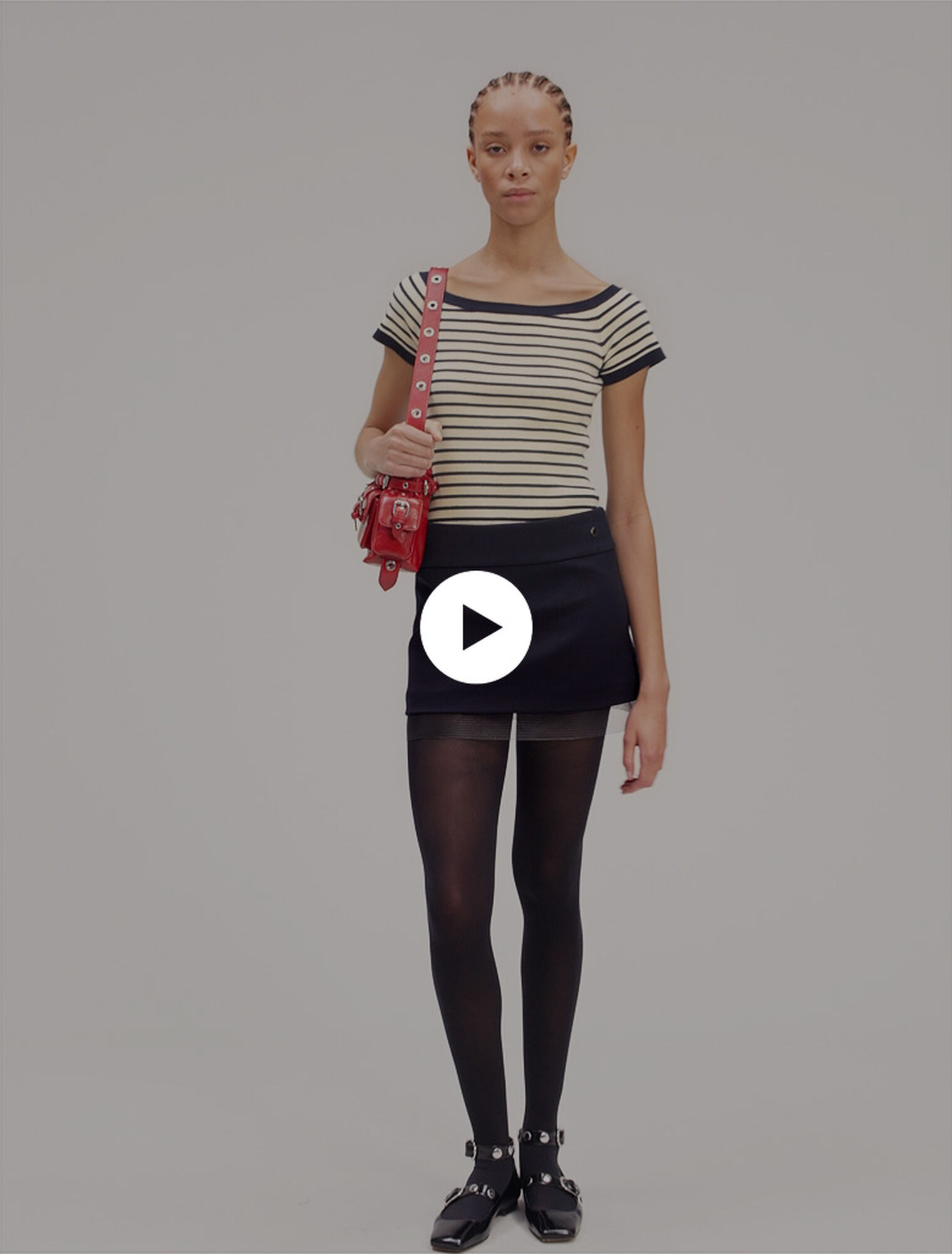 Gonna in misto lana e tulle