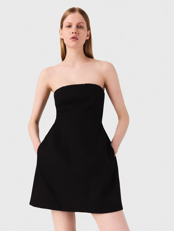 Abito bustier corto in lino