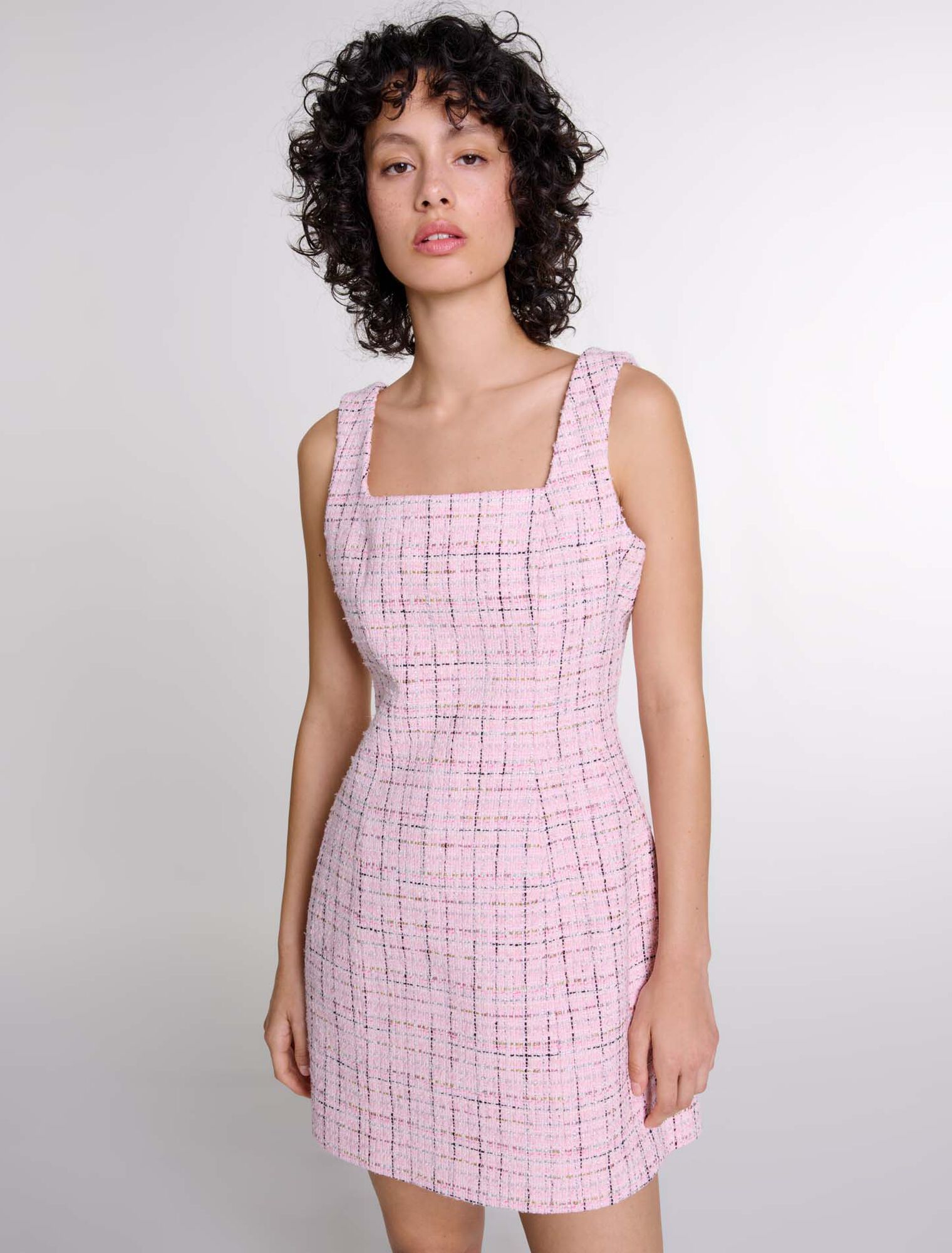 Abito senza maniche in tweed