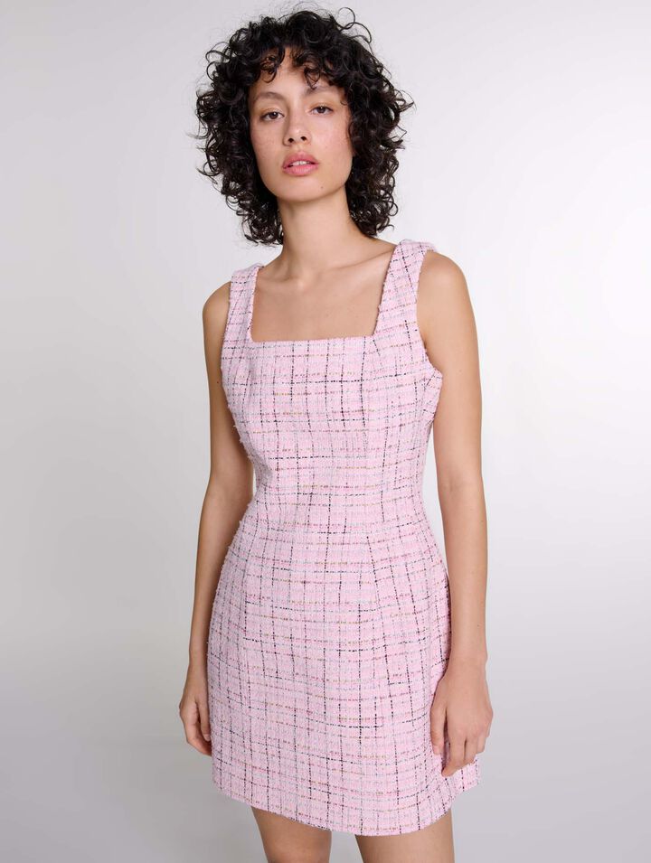Abito senza maniche in tweed