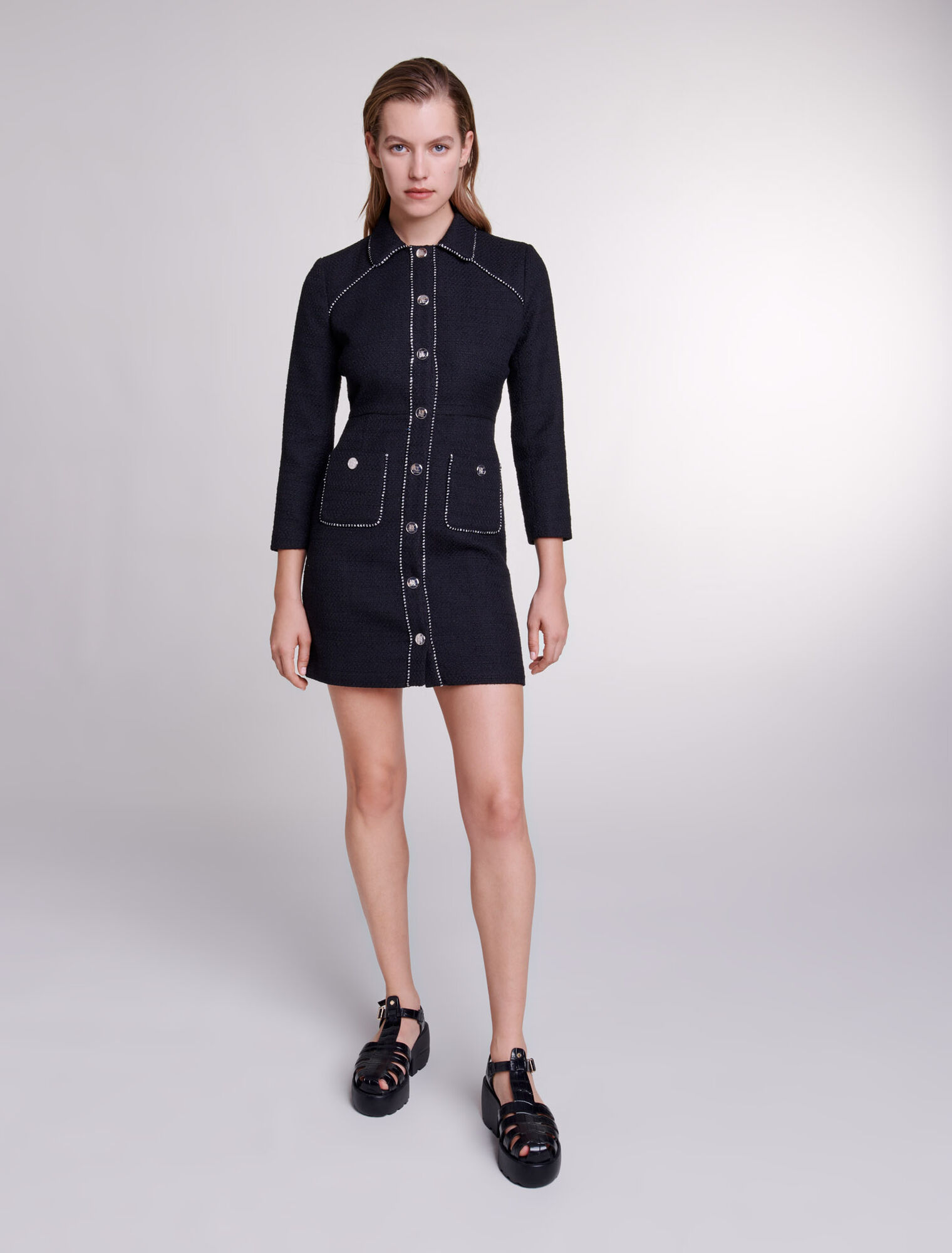 Abito corto in tweed