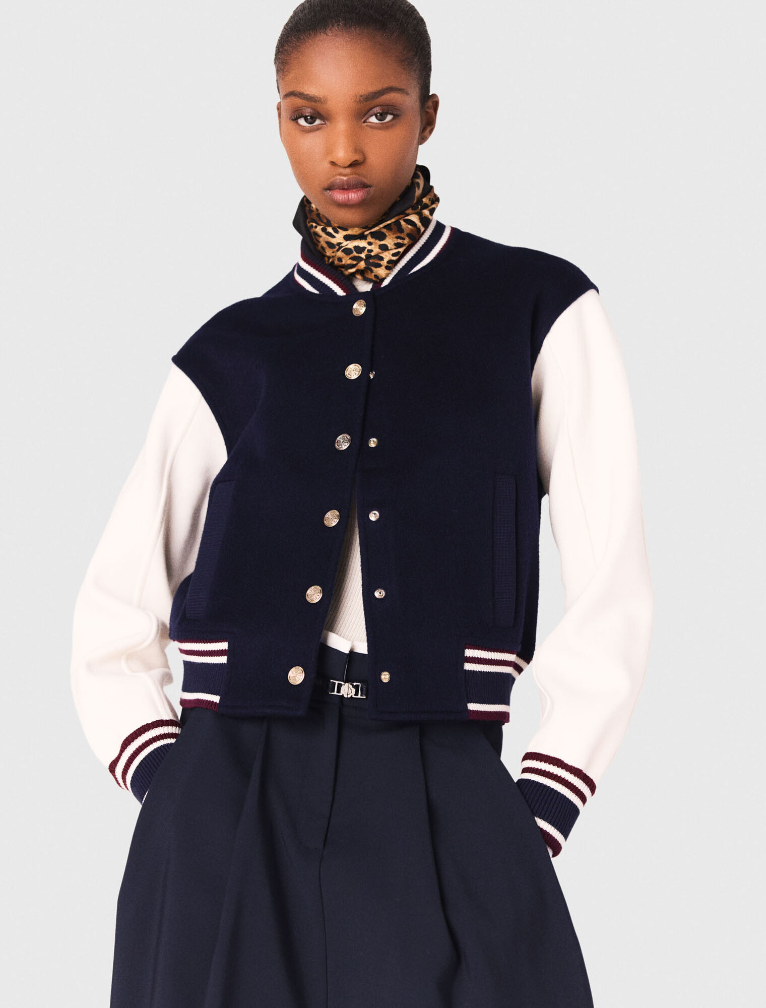 Bomber in tessuto misto