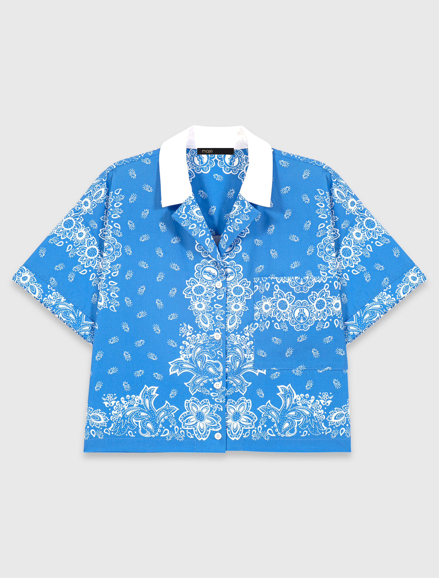 Camicia stampa colletto a contrasto