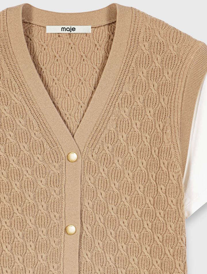 Cardigan effetto 2-in-1