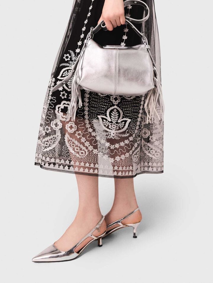 Gonna lunga in tulle ricamato