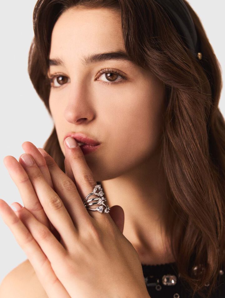 Anello multifilo con strass