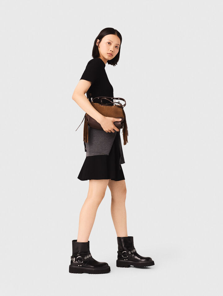 Abito corto in maglia con bottoni