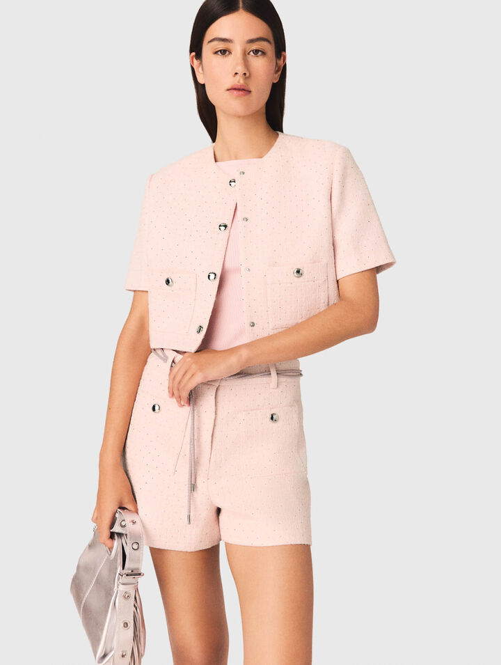 Giacca a maniche corte in tweed