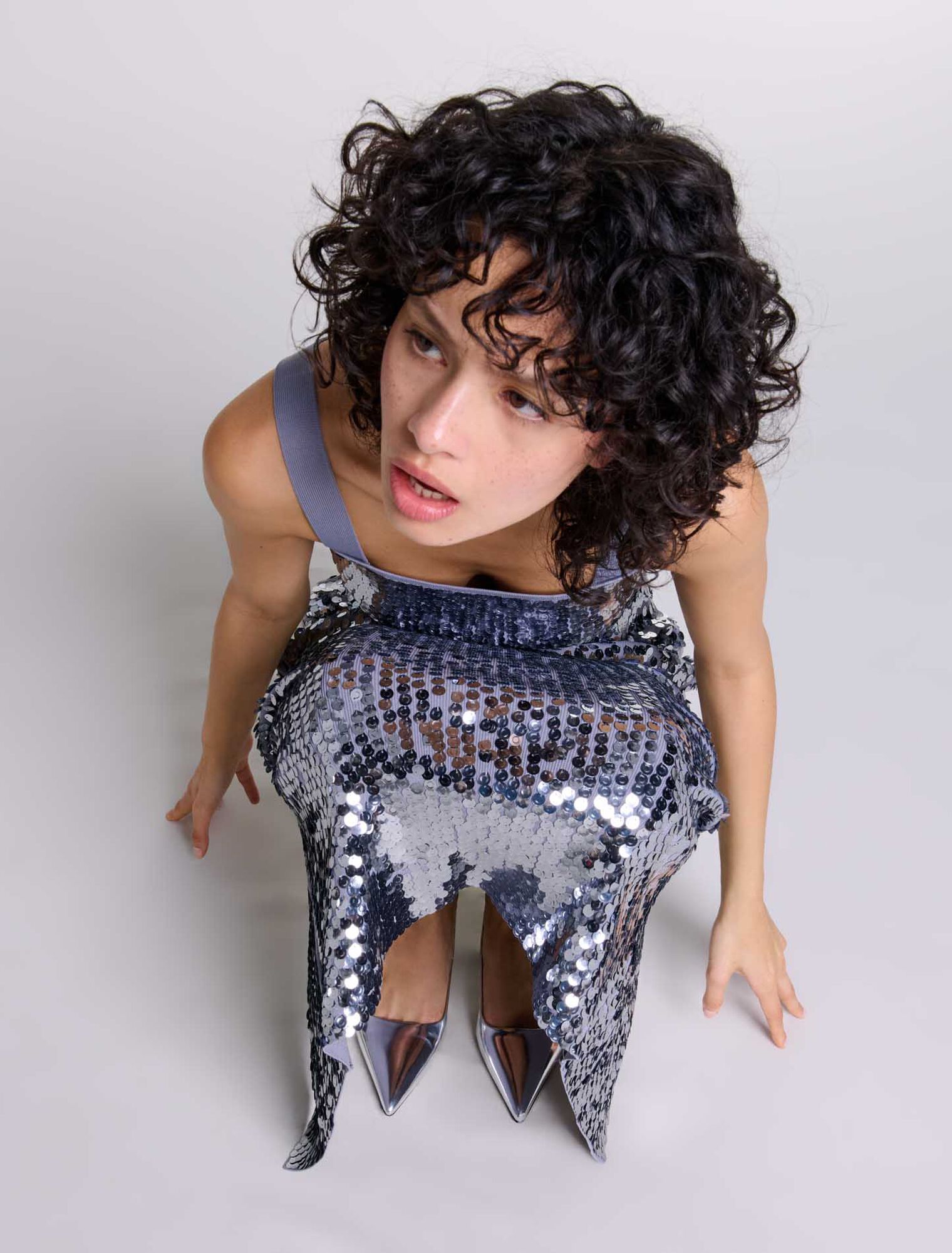 Top in maglia glitterata