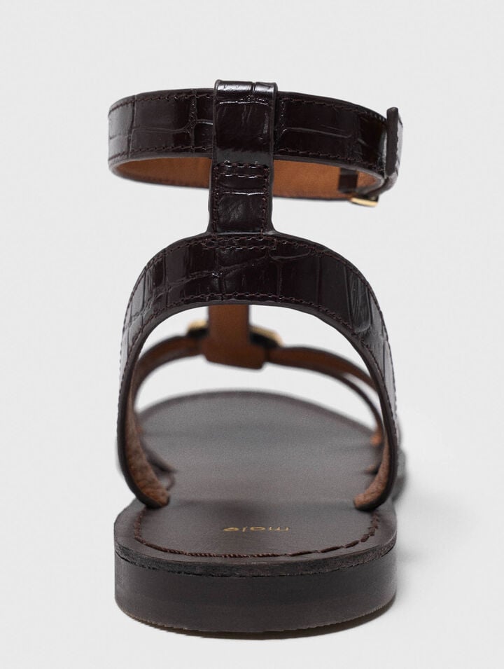 Sandali bassi in pelle con listini