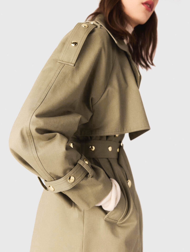 Trench borchie collo rimovibile