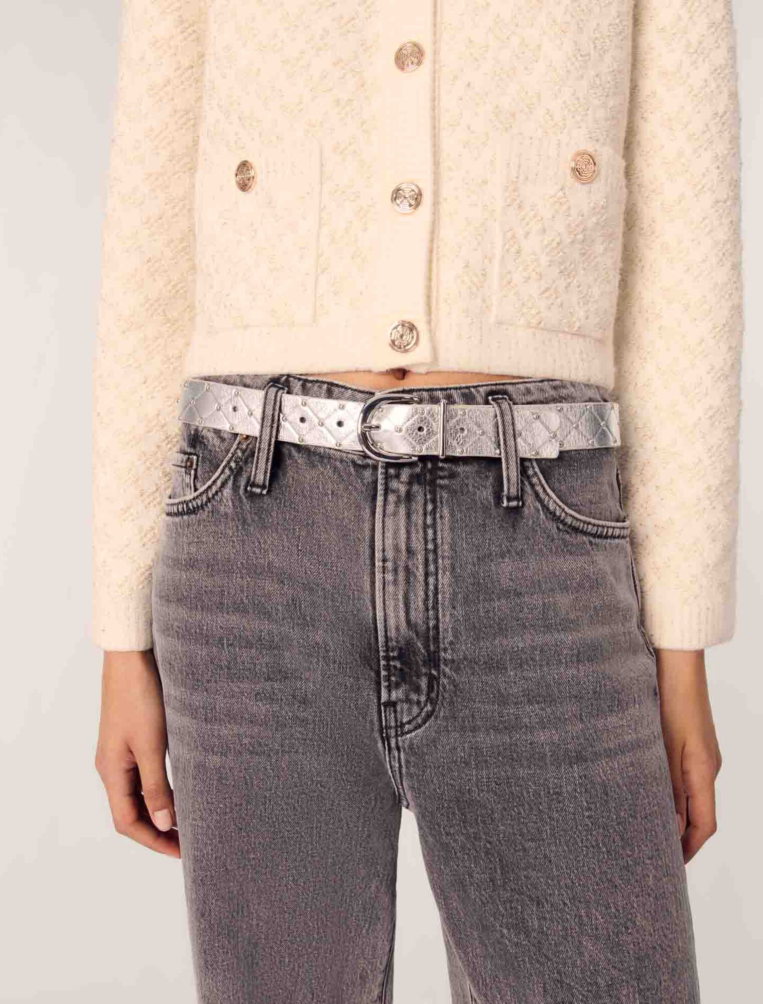 Cardigan corto effetto tweed