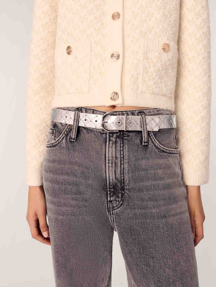 Cardigan corto effetto tweed