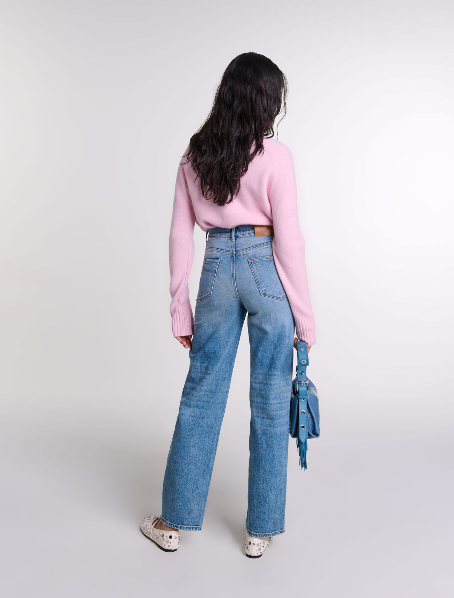 Jeans dritti dettagli intrecciati