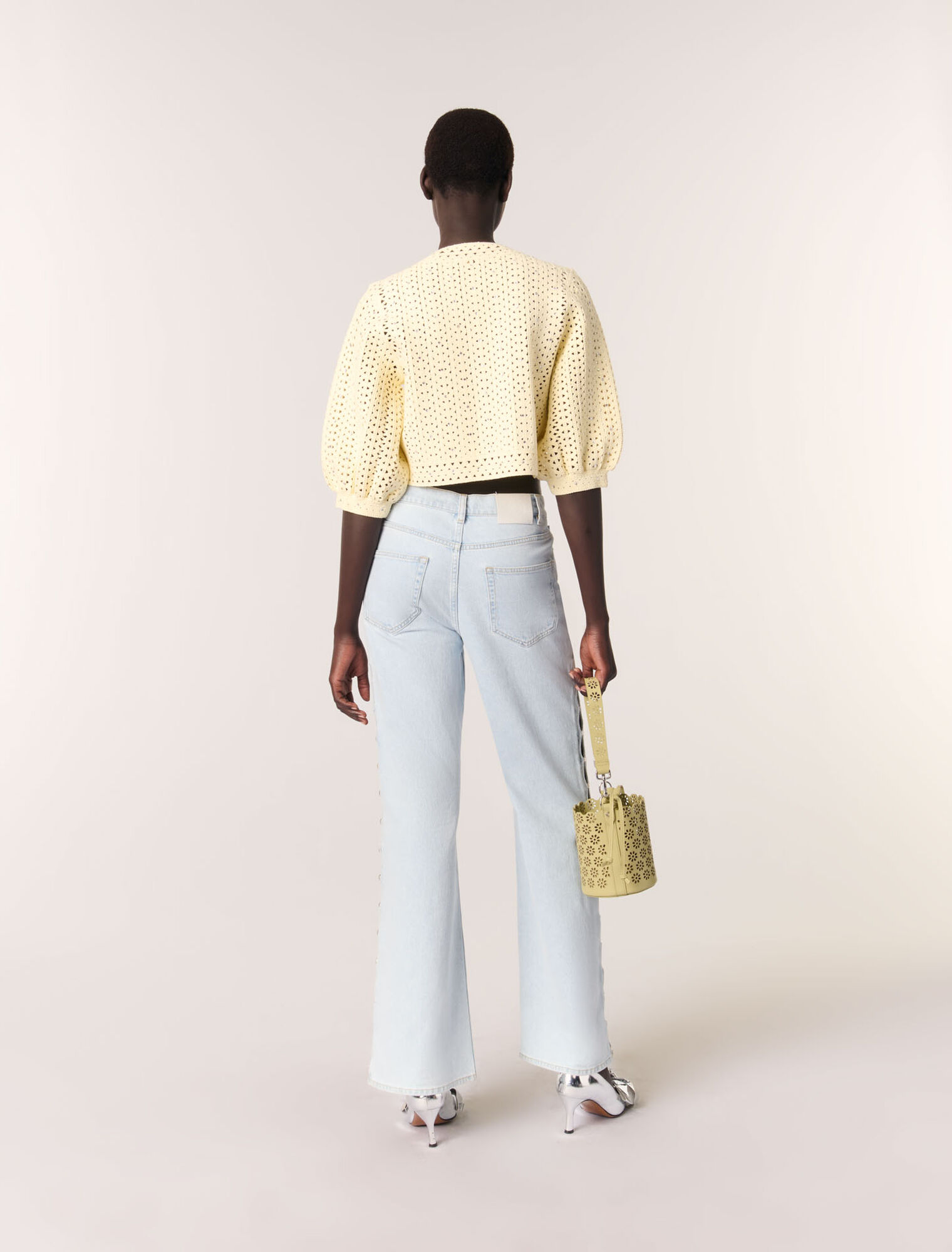 Cardigan corto crochet glitterato