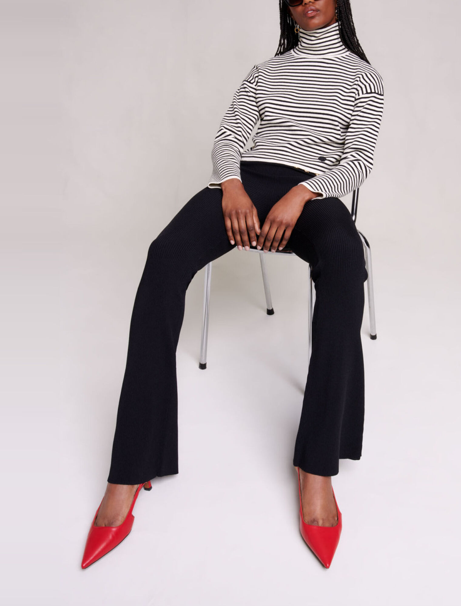 Pantaloni in maglia a costine