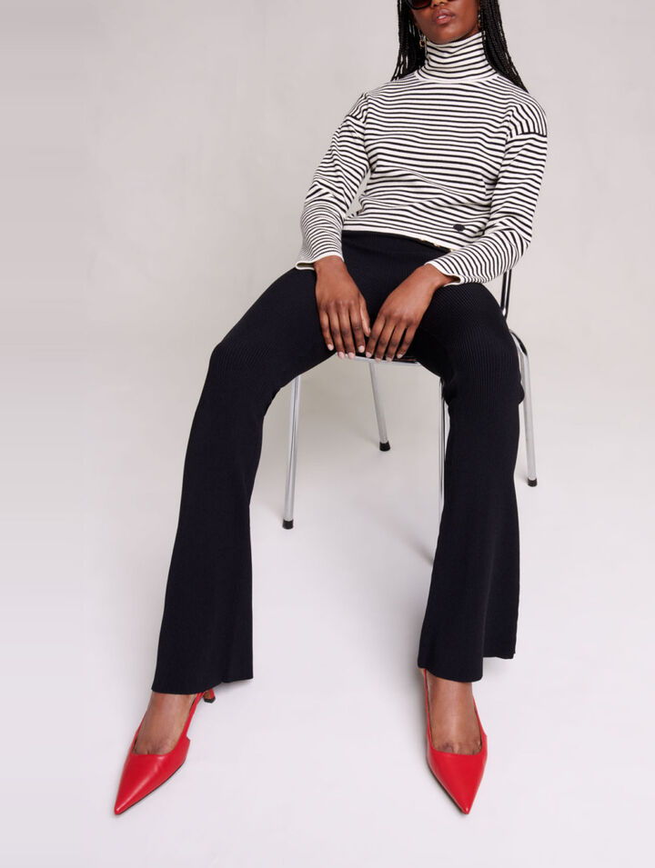 Pantaloni in maglia a costine