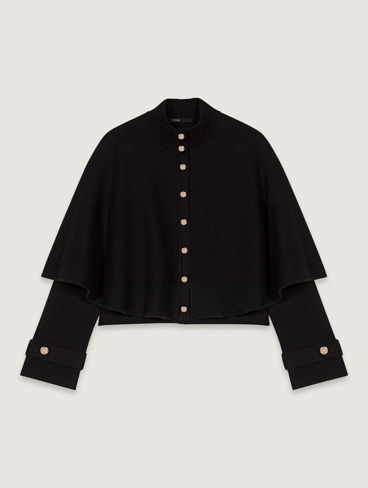 Cardigan effetto mantella