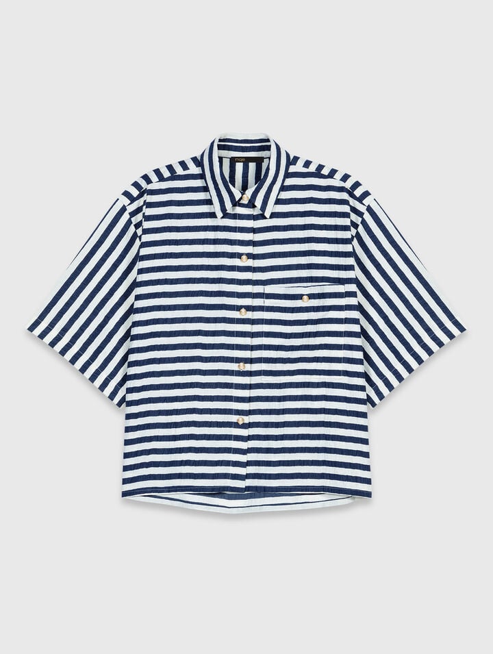 Camicia corta in misto lino