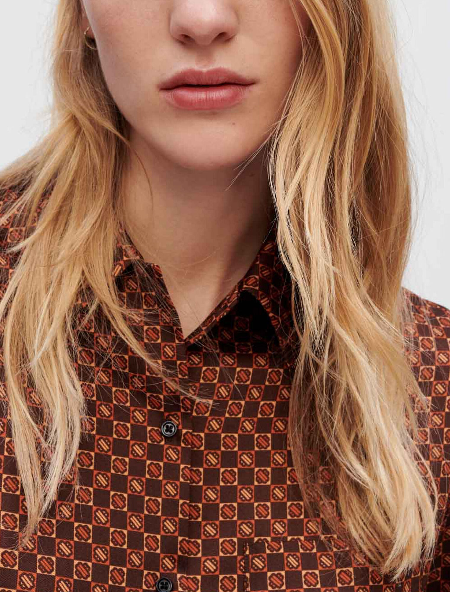 Camicia in raso stampato Mini Clover