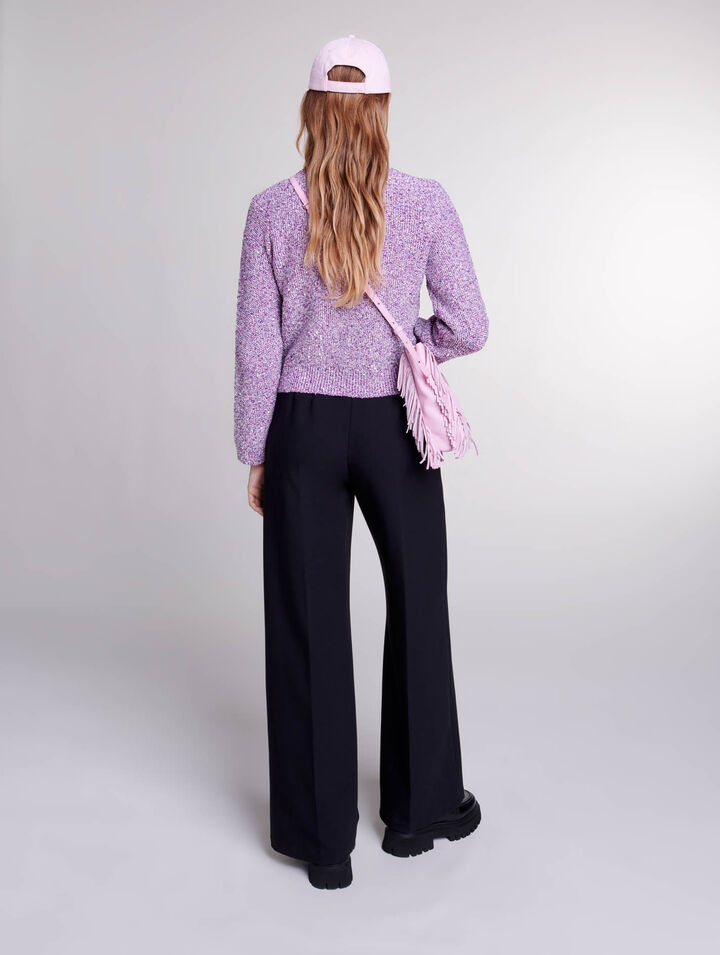 Cardigan in maglia con lustrini