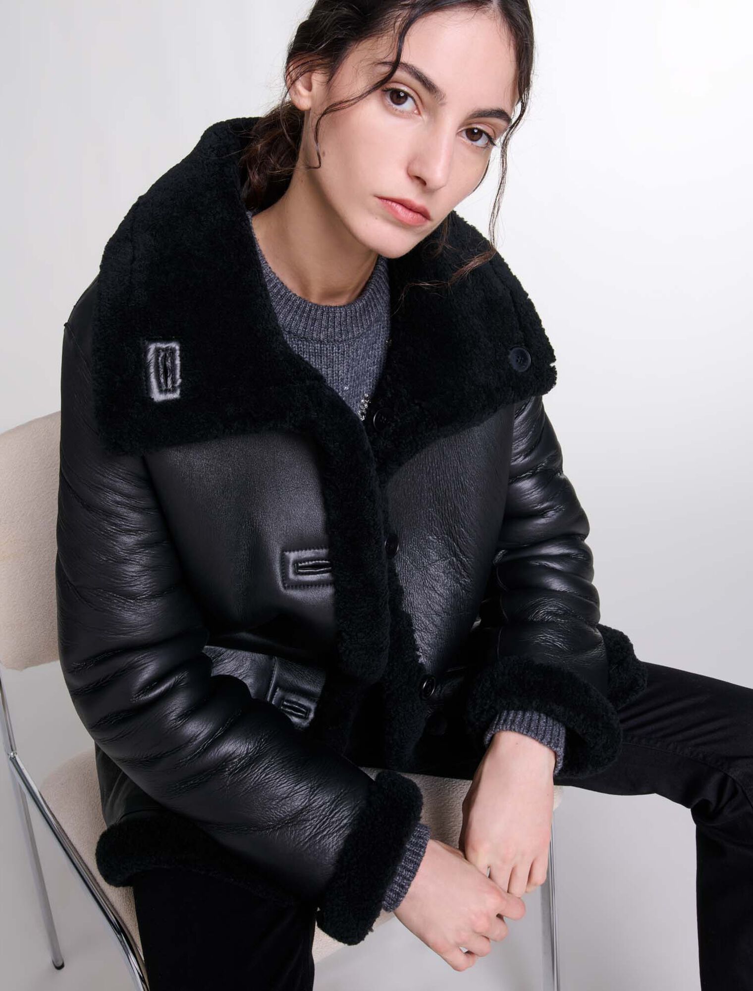Cappotto in pelle reversibile