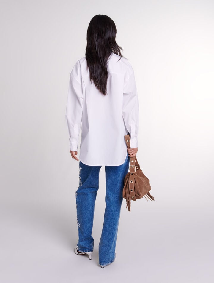 Camicia oversize in popeline