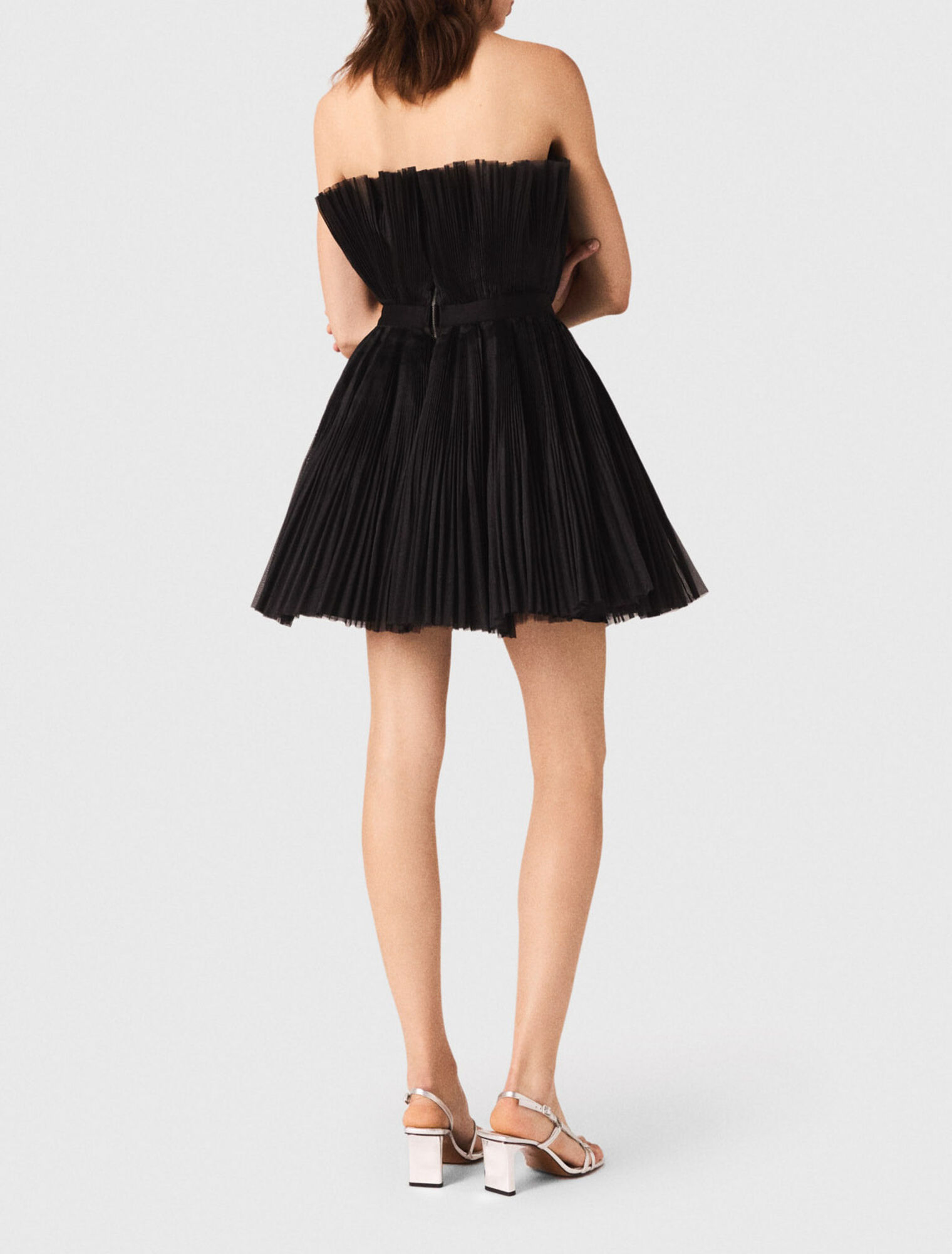 Abito bustier in tulle e organza