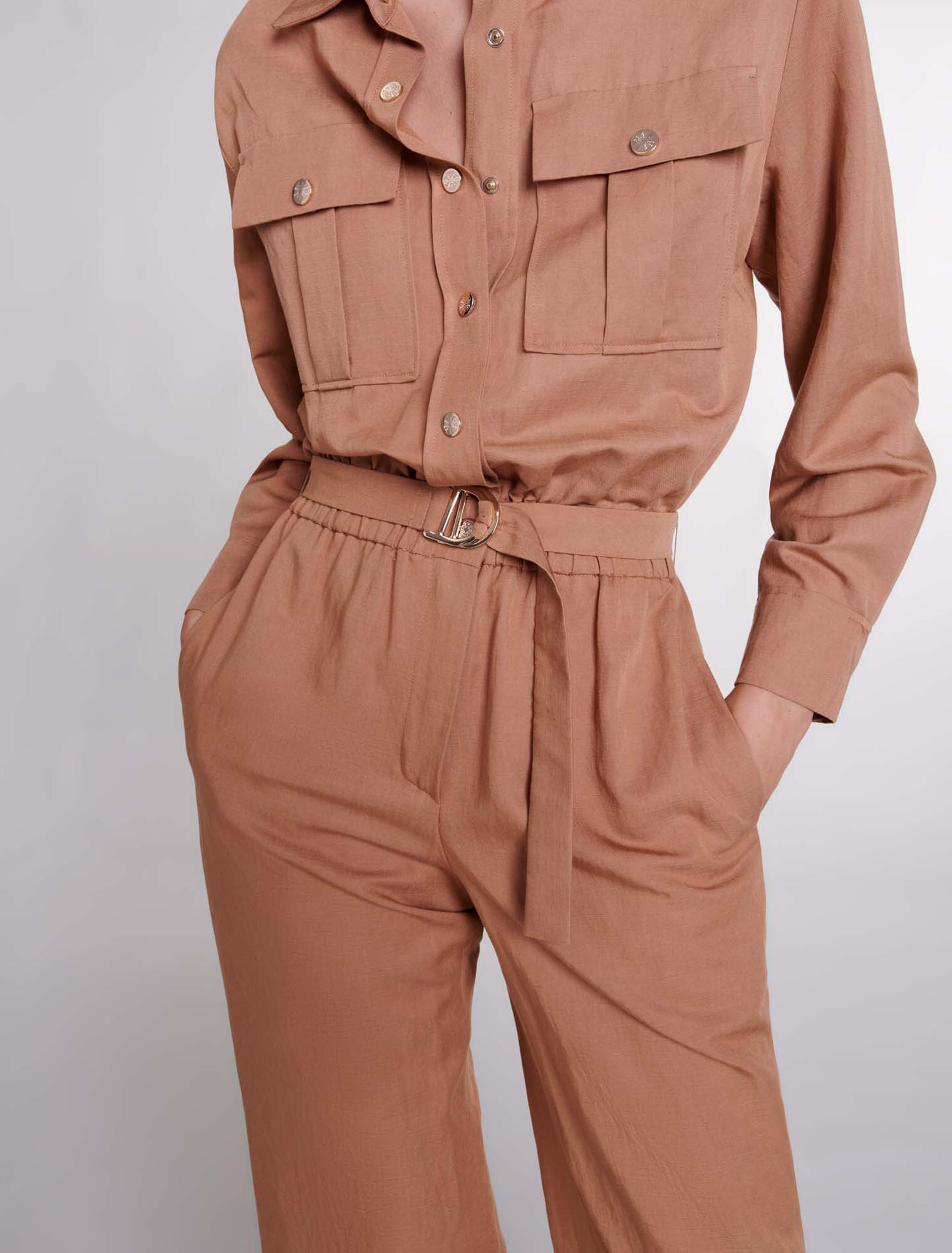 Tuta jumpsuit in misto lino