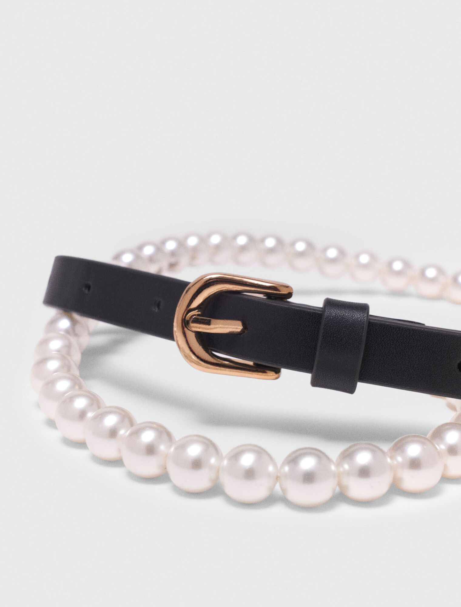 Cintura in perle e pelle