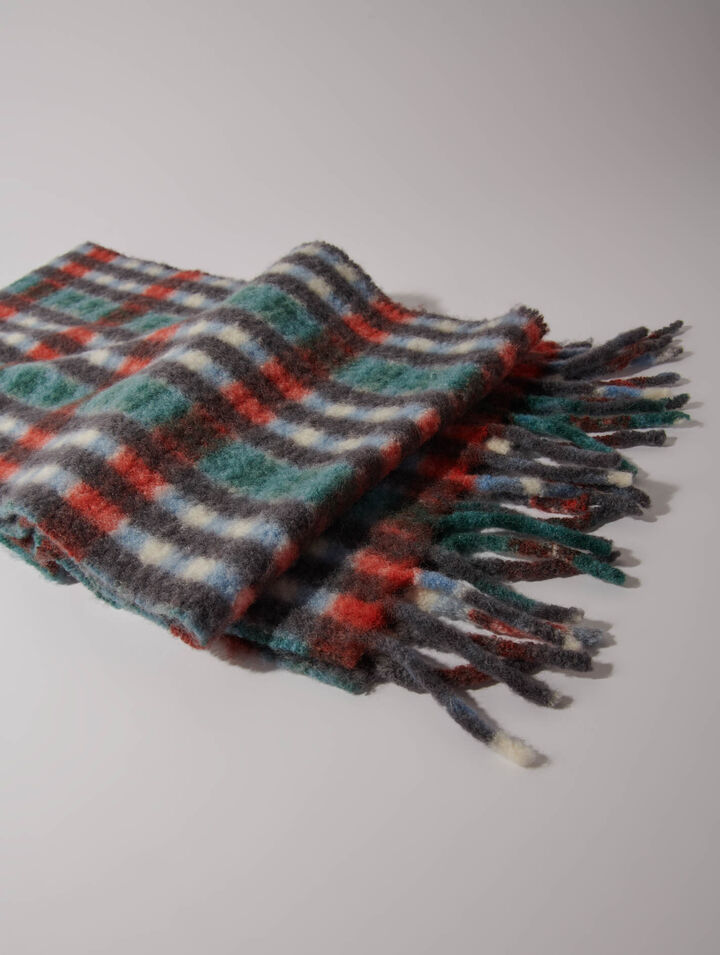 Sciarpa a quadri in misto alpaca
