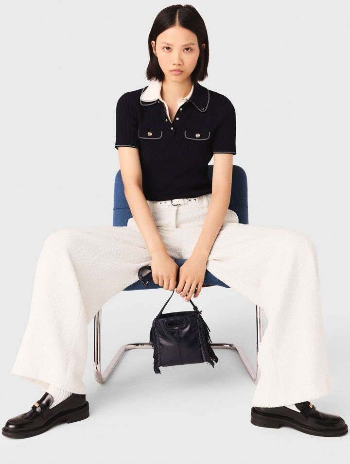 Pantaloni larghi in tweed