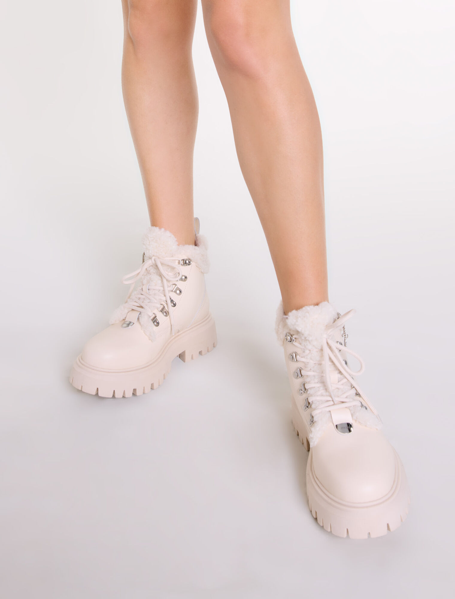 Stivaletti chunky in eco pelliccia