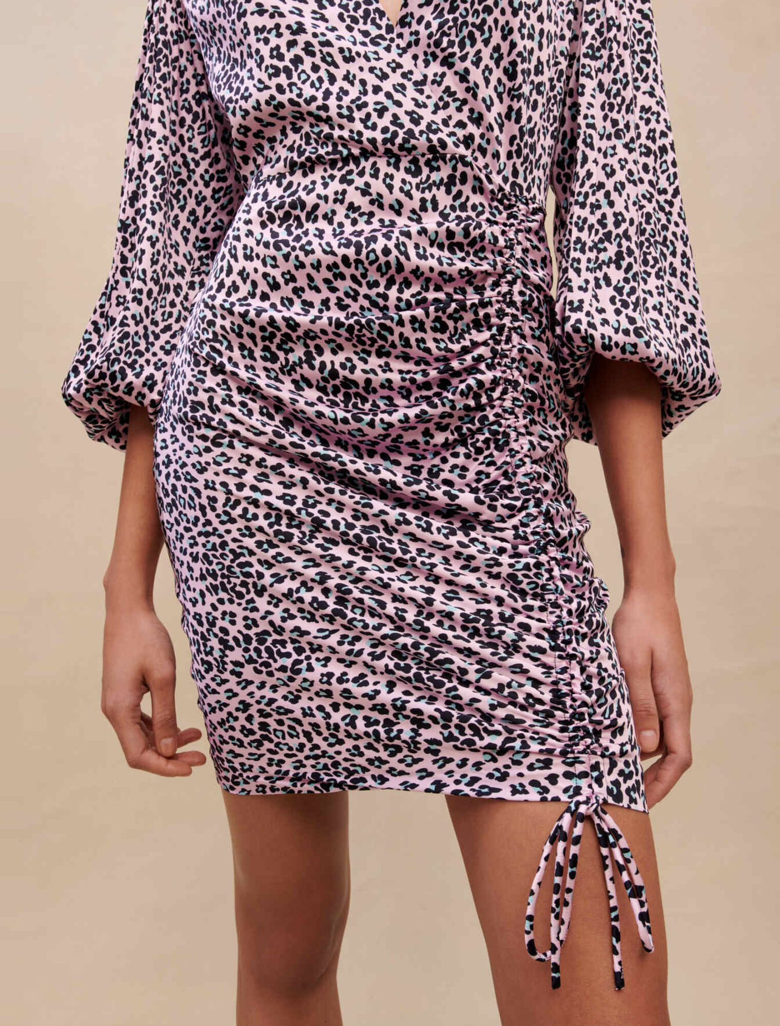 Abito drappeggiato leopardato