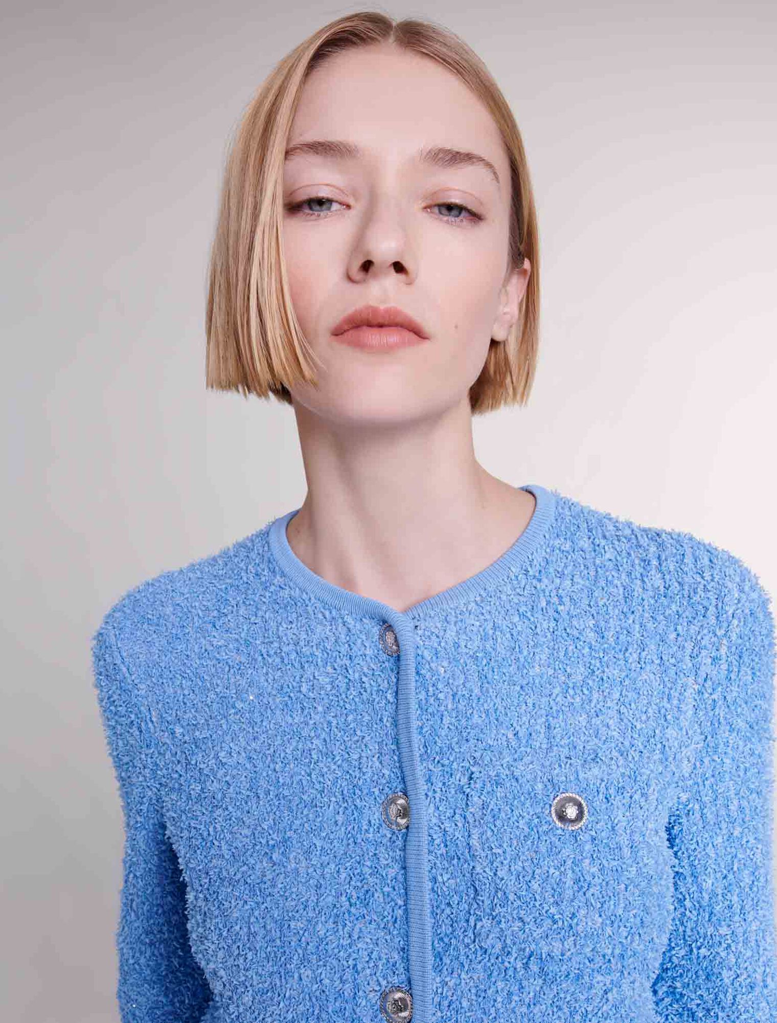 Cardigan in maglia con lustrini
