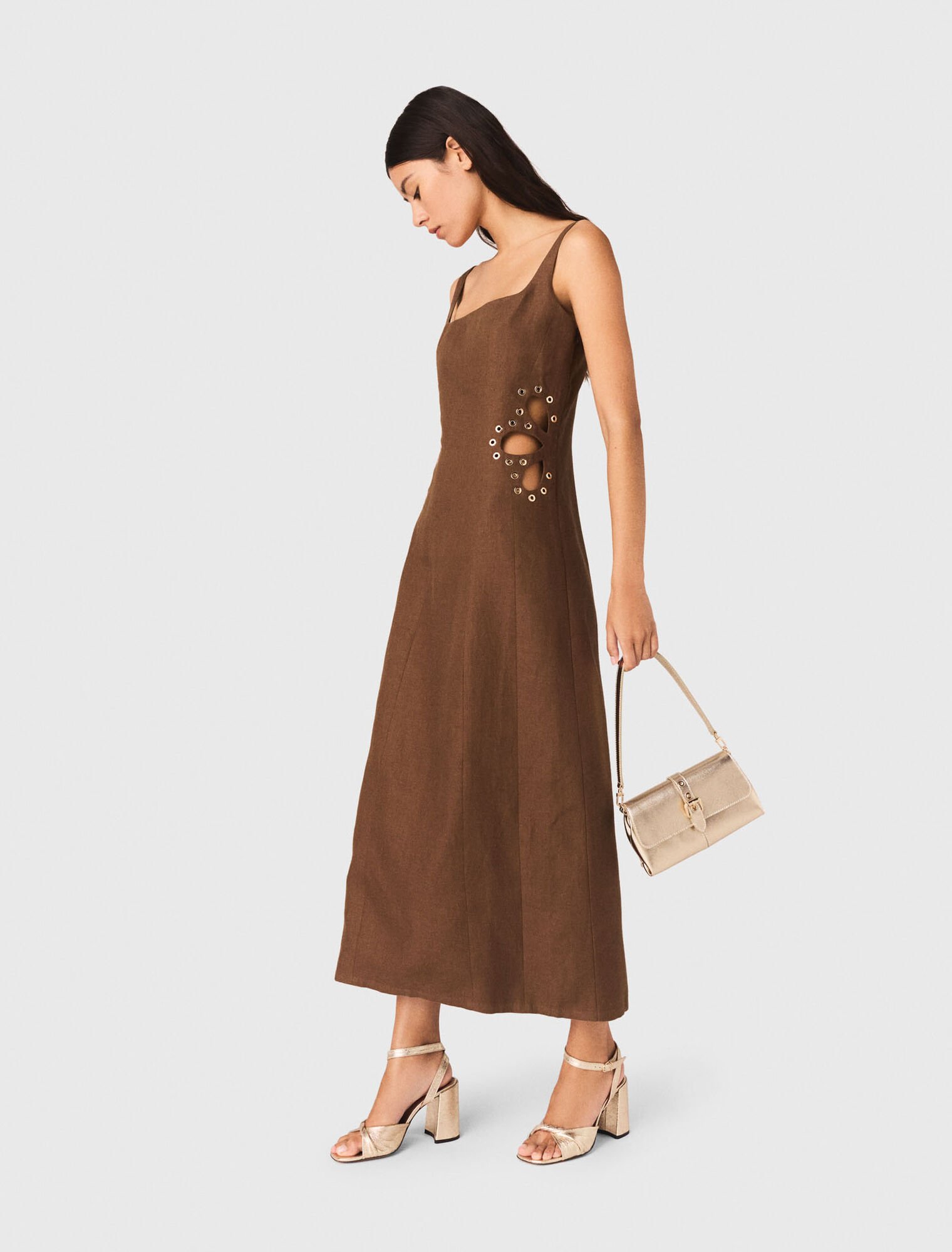 Abito lungo in misto lino