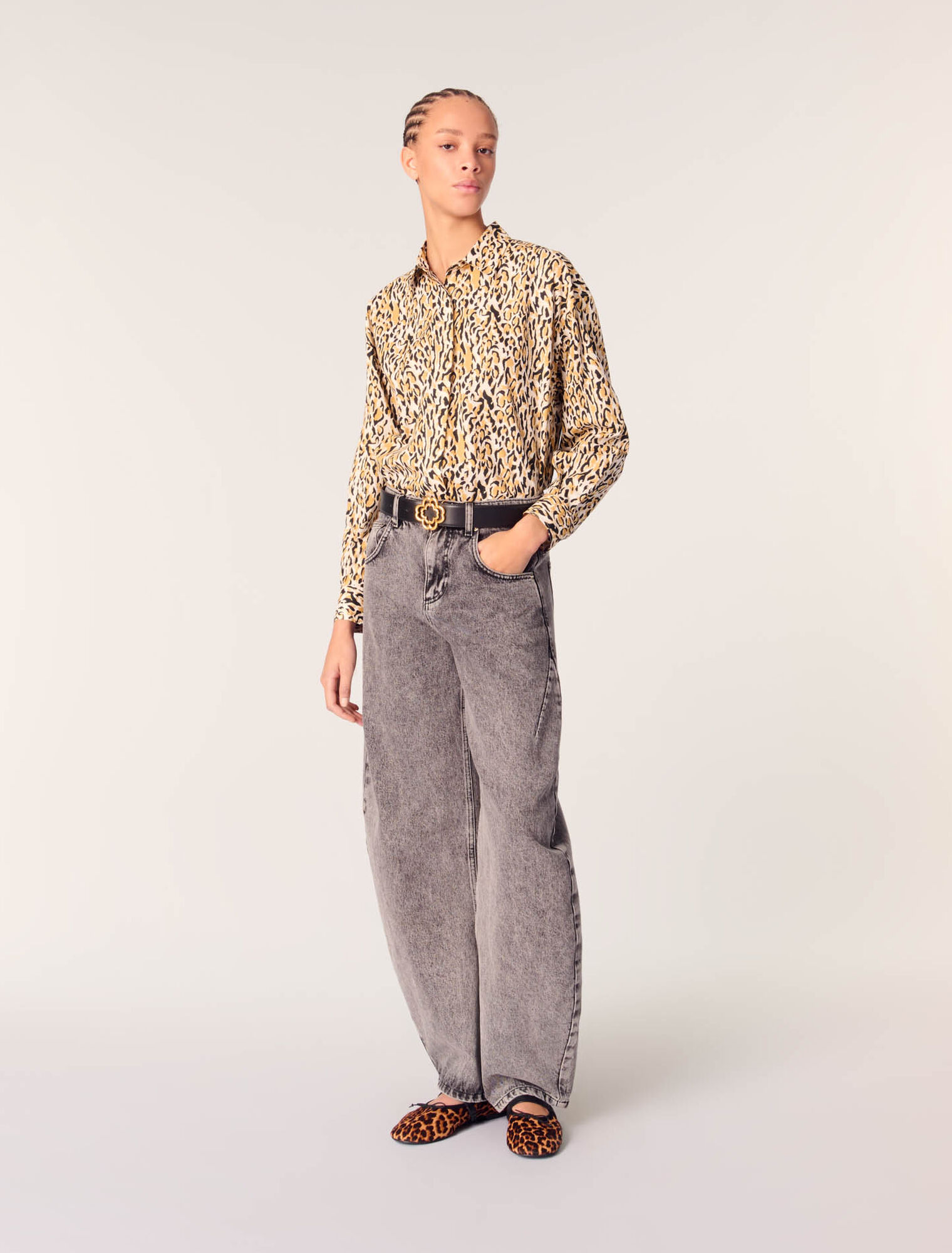 Camicia con stampa leopardata