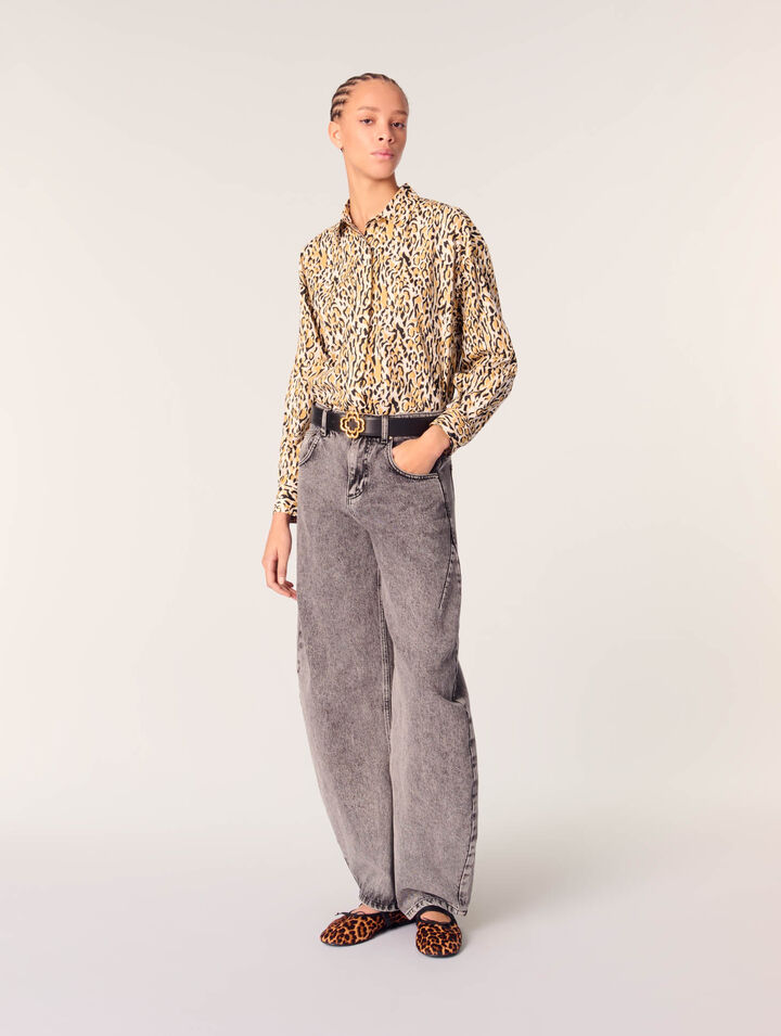 Camicia con stampa leopardata