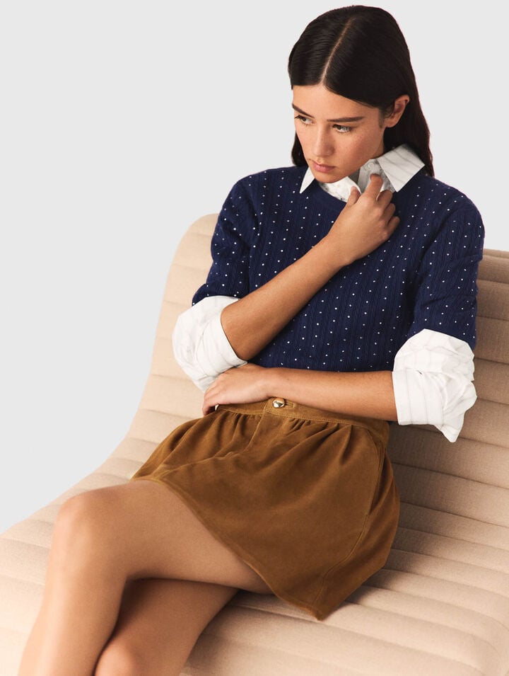 Gonna corta in camoscio