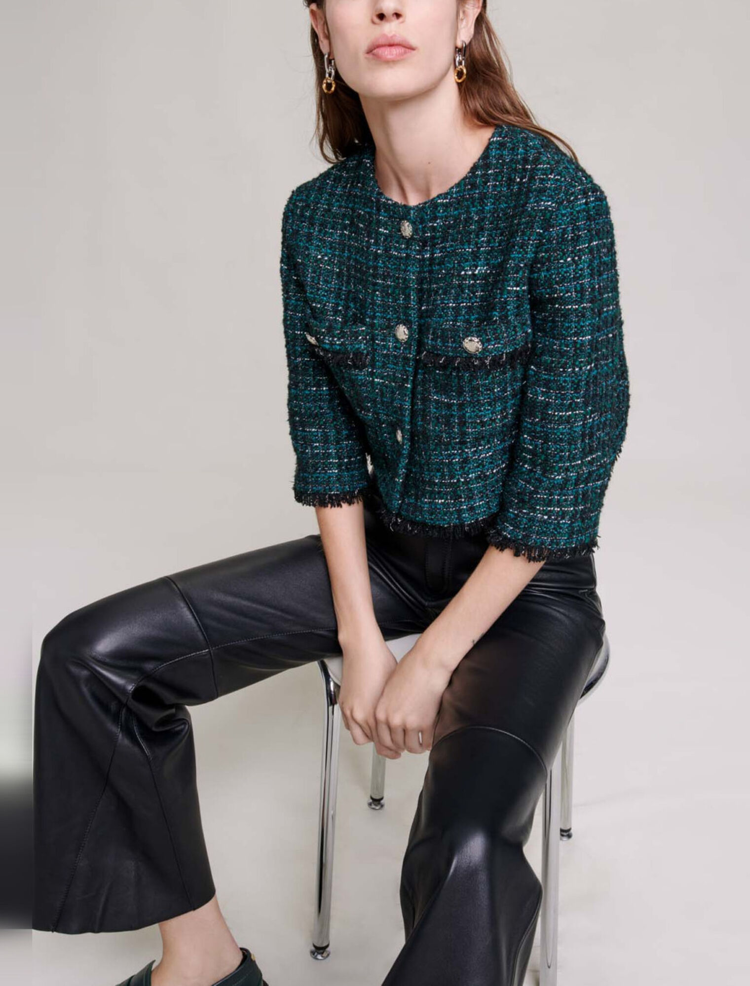 Giacca corta in tweed