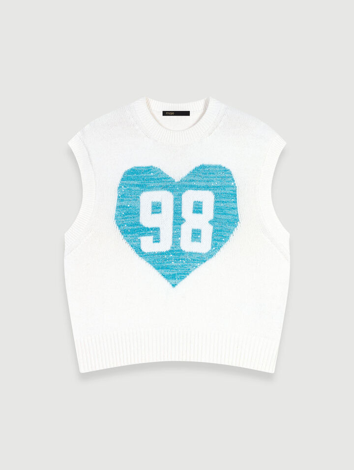 Maglia senza maniche con cuori
