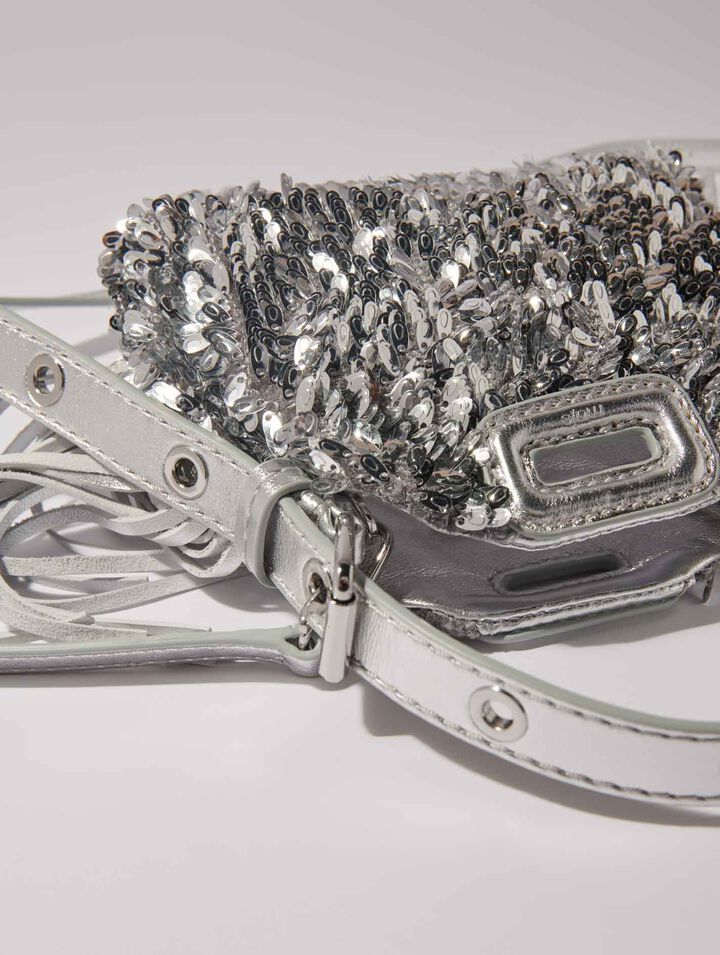 Borsa Miss M Nano lustrini argento